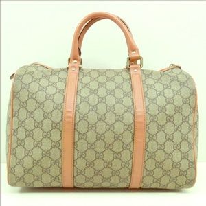 📍Gucci Boston Brown Canvas Hand Bag📍